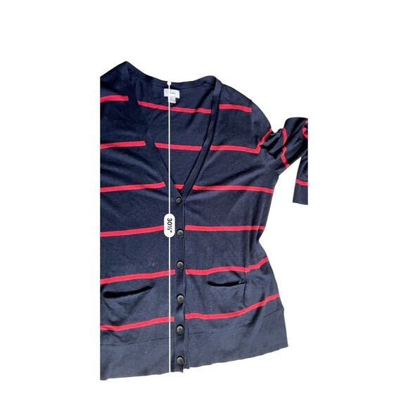Old Navy Womens Boyfriend Cardigan Size XXL Blue Striped Light  Academia Preppy - Picture 12 of 14